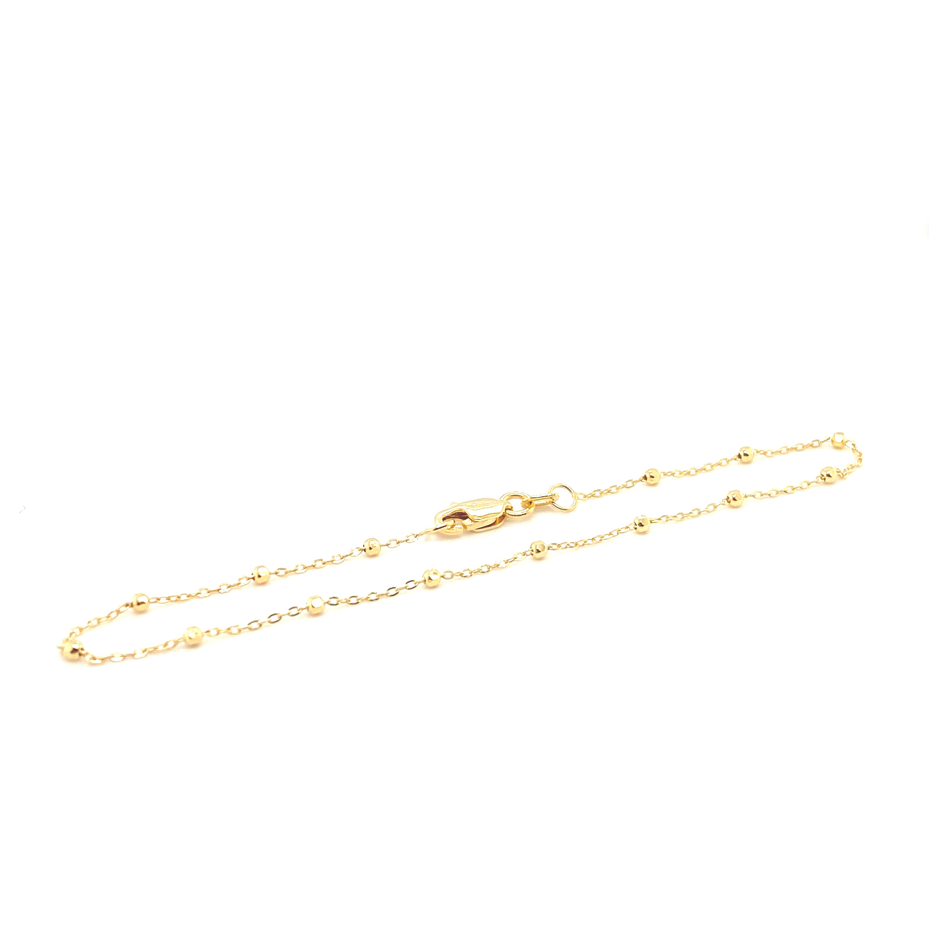 14K Gold Faceted Ball & Chain Bracelet BrookeMicheleDesigns