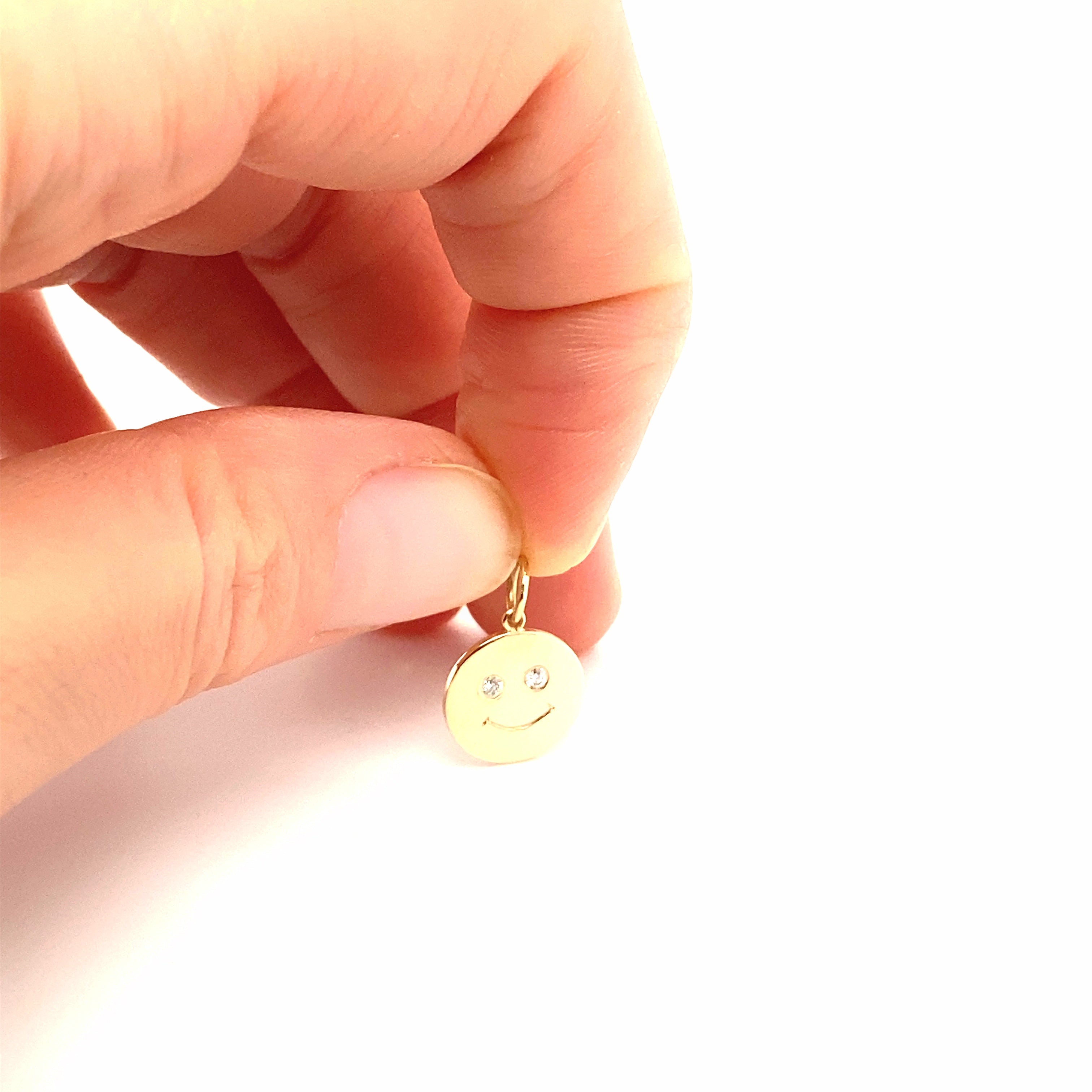 14K Gold Smiley Face Charm