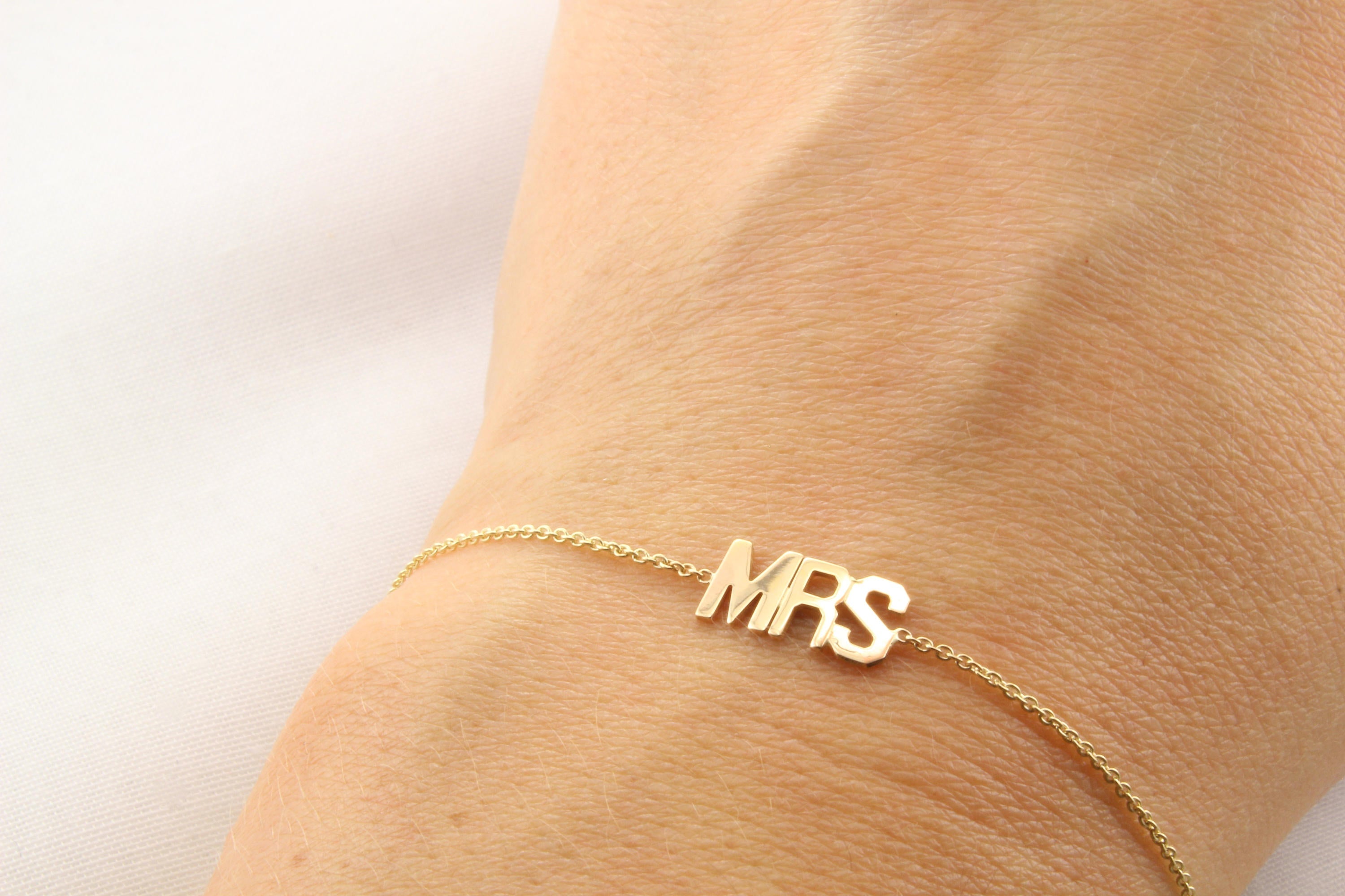 Personalized Three Initial Letter Charm Bracelet