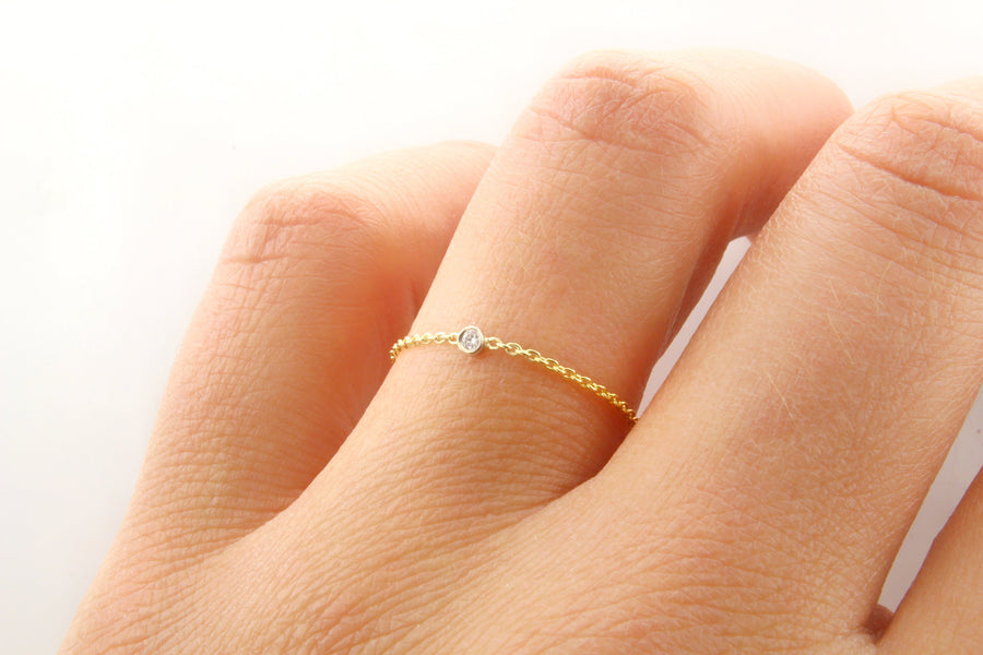 14K Gold Chain & Diamond Ring