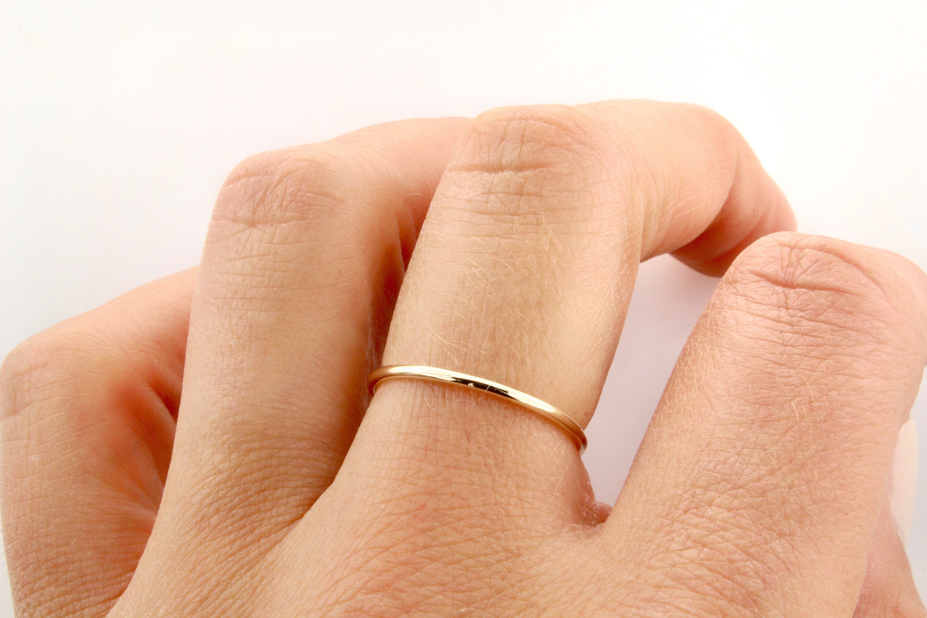 2mm Gold Delicate Wedding Band Ring