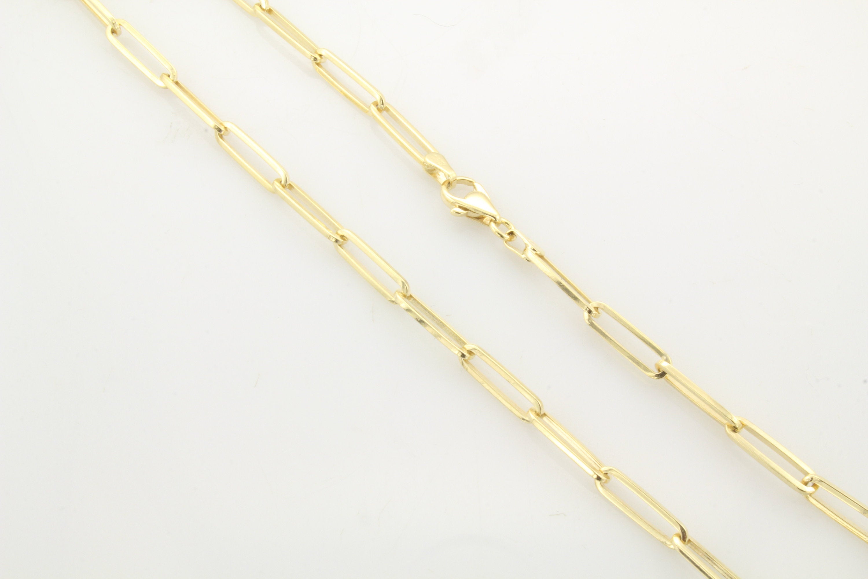 14K Gold Extra Large Paper Clip Chain Necklace 14K Yellow Gold / 20 +$180