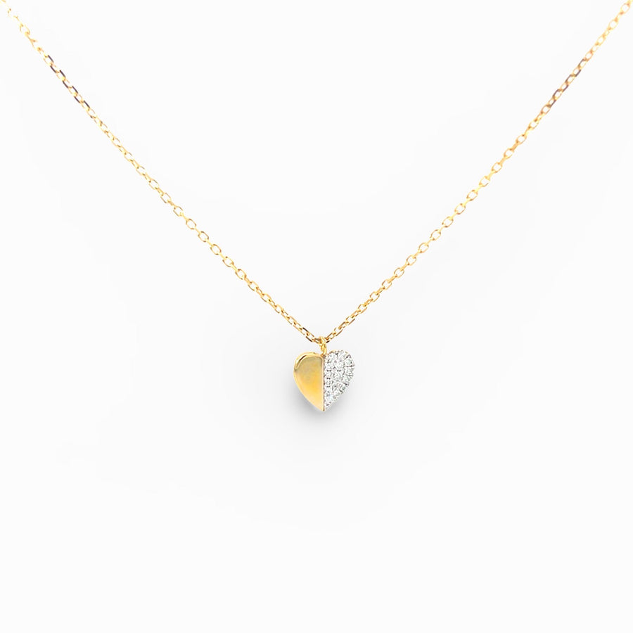 14K Gold Diamond Pave Heart Pendant