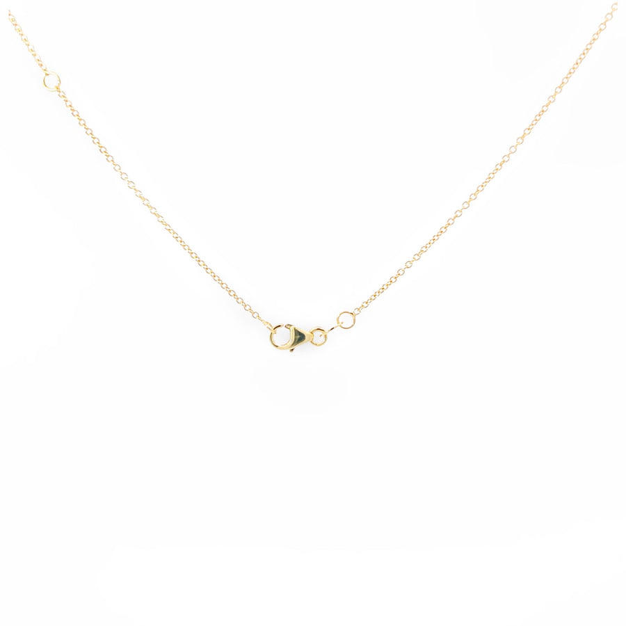 14K Gold Elongated Diamond Pave Heart Pendant