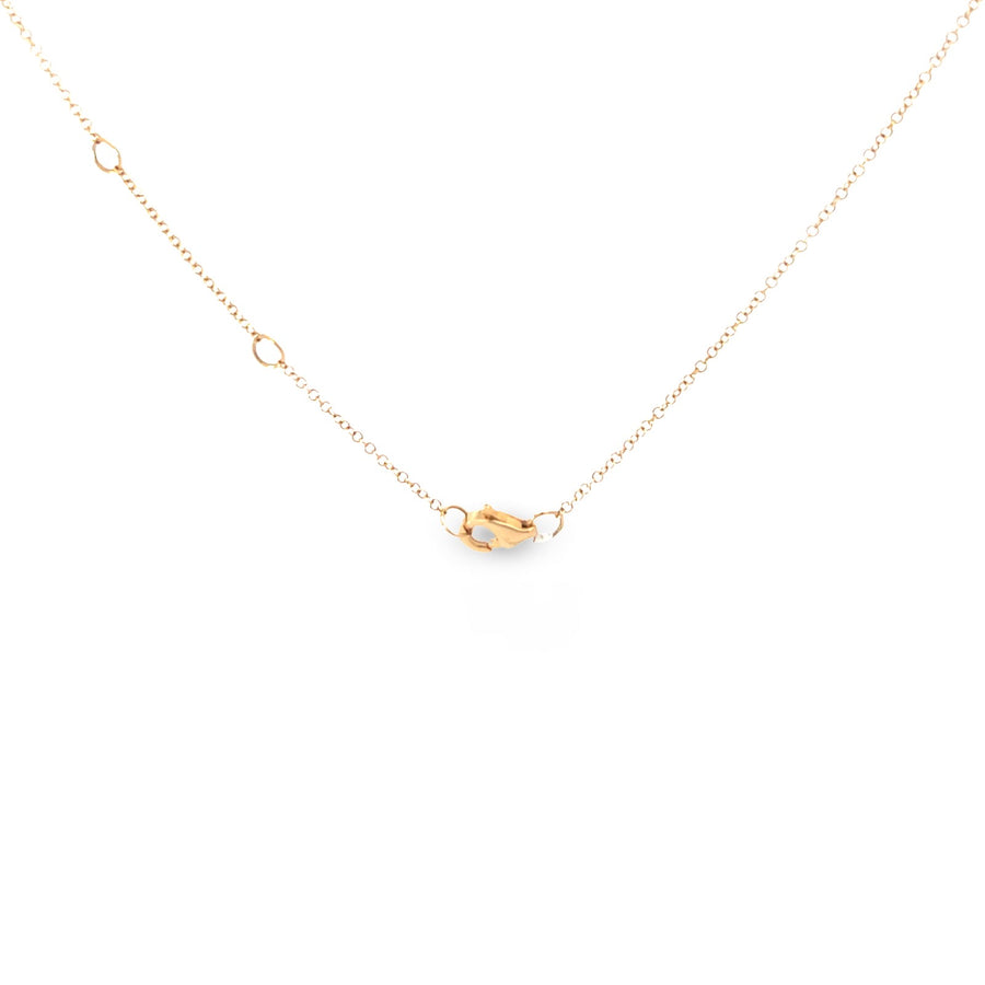 14K Gold Diamond Pave Double Heart Necklace