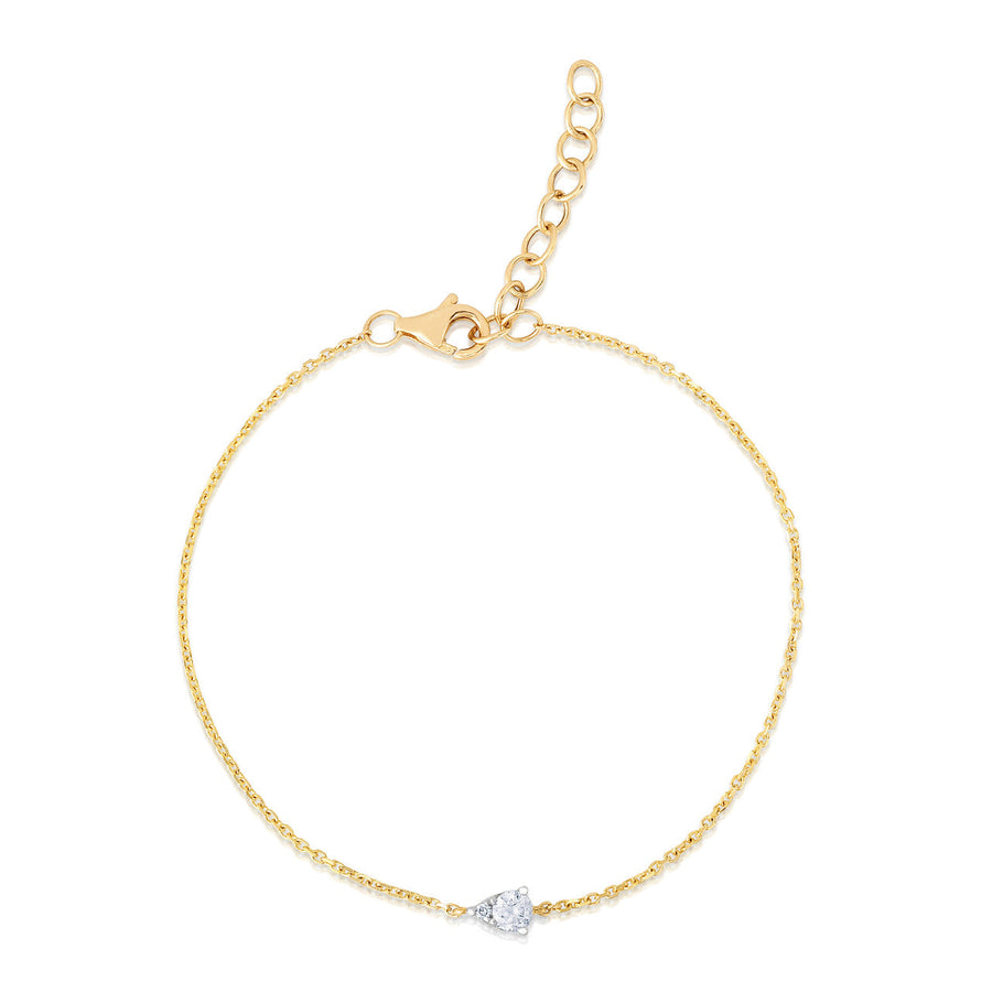 14K Gold Illusion Pear Diamond Bracelet