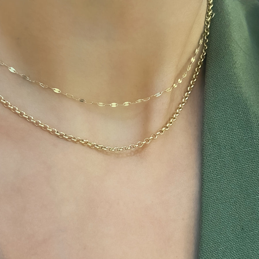 14K Gold 2.50mm Rolo Chain Necklace