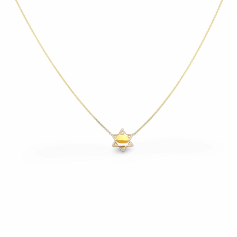 14K Gold Star of David Necklace