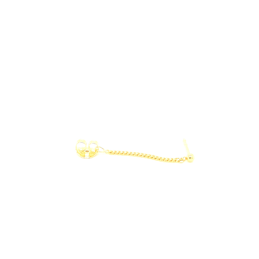 14K Gold Ball & Curb Chain Earrings