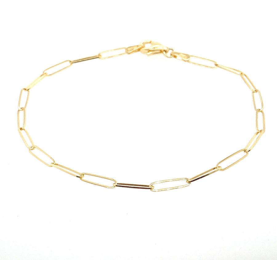 14K Gold 2.60mm Paperclip Chain Anklet