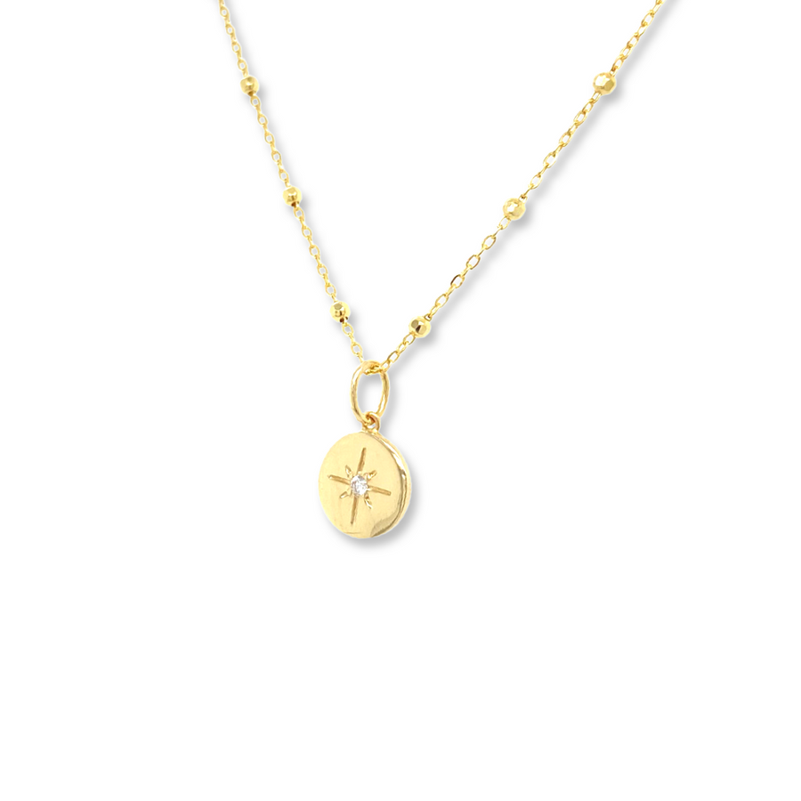 14K Gold Mini Diamond Northstar Charm