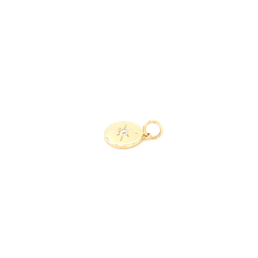 14K Gold Mini Diamond Northstar Charm