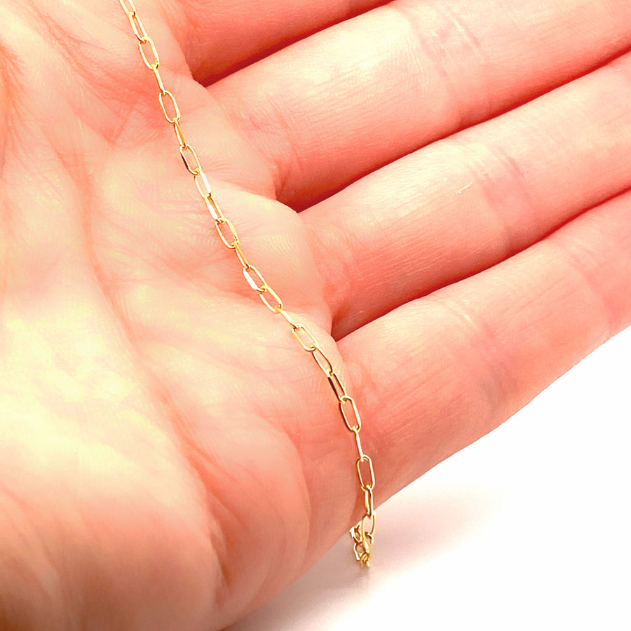 14K Gold Mini Link Chain Bracelet