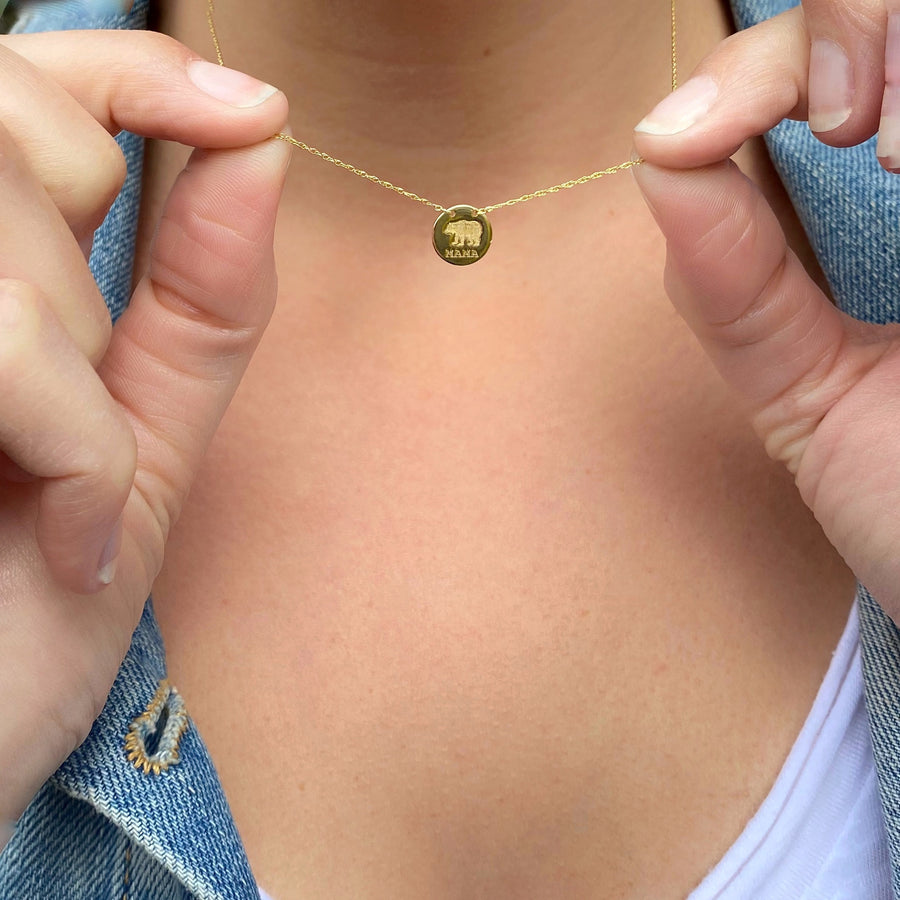 14K Gold Mama Bear Necklace – BrookeMicheleDesigns
