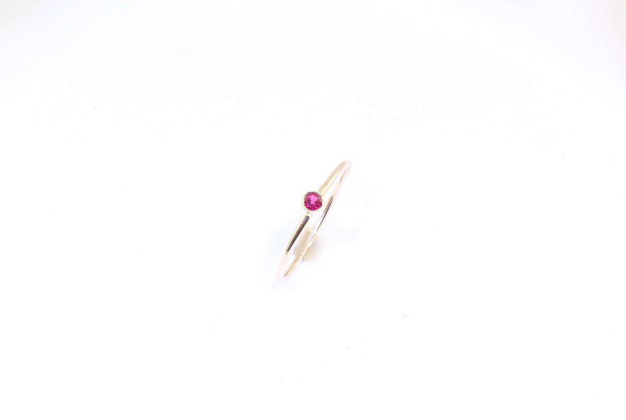 14K Gold Ruby Bezel Ring