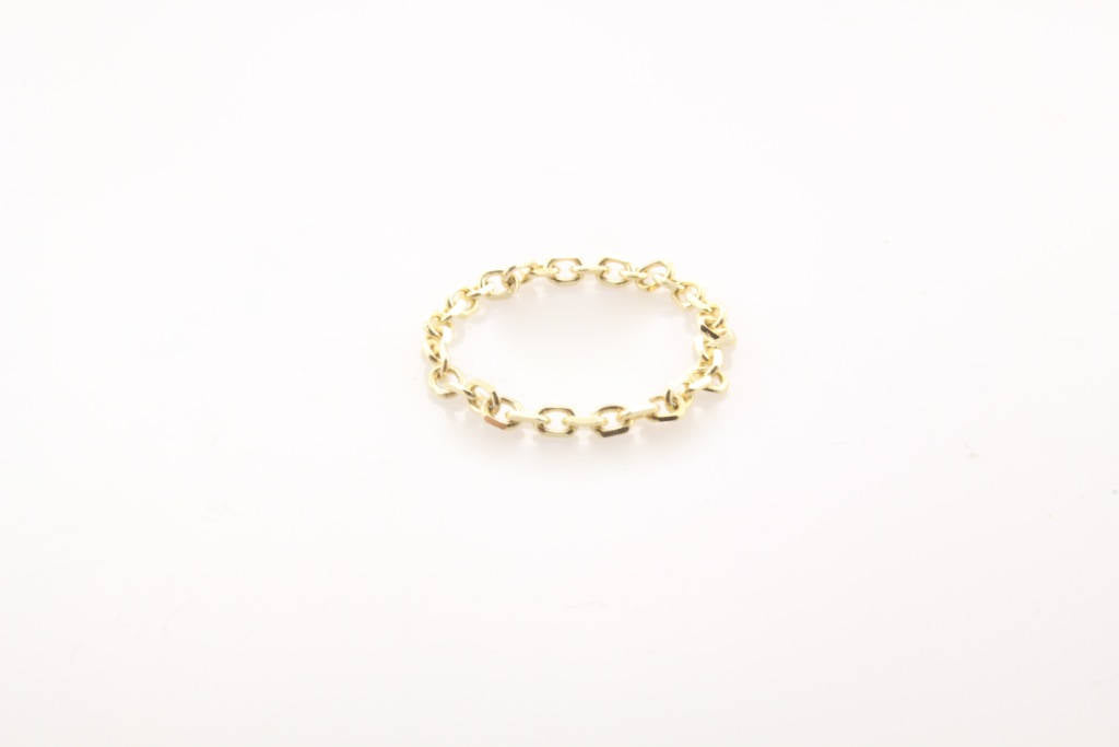 14K Gold Large Link Chain Ring