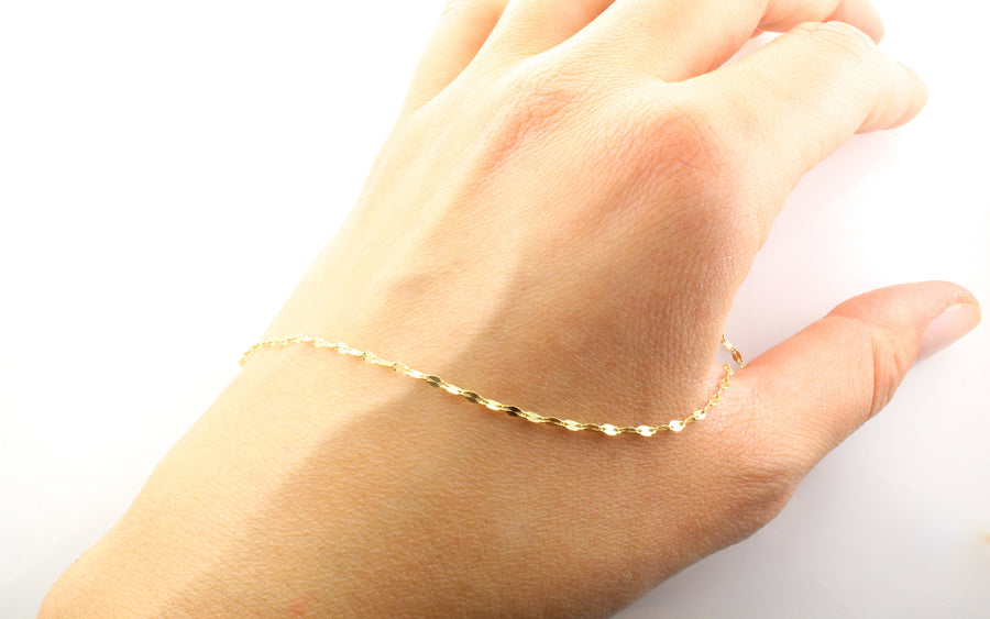 14K Gold Twisted Sparkle Chain Necklace