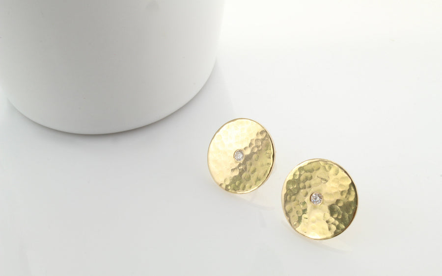 14K Gold Single Diamond Star Stud Earring – BrookeMicheleDesigns