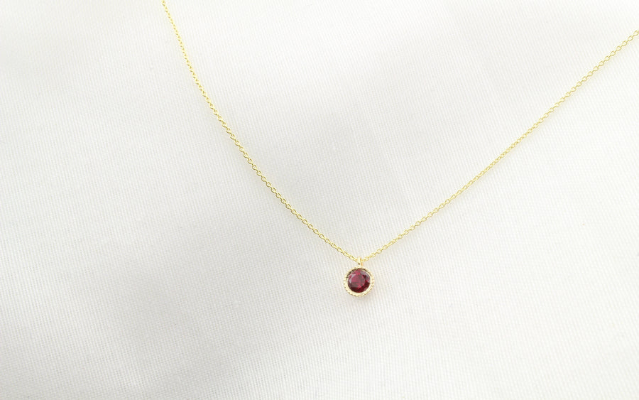 CLARA Necklace - Ruby in 14K Yellow Gold | Azen Jewelry