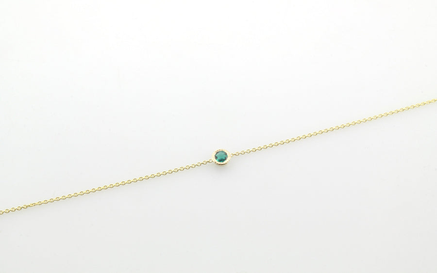 14K Gold Emerald Bezel Bracelet