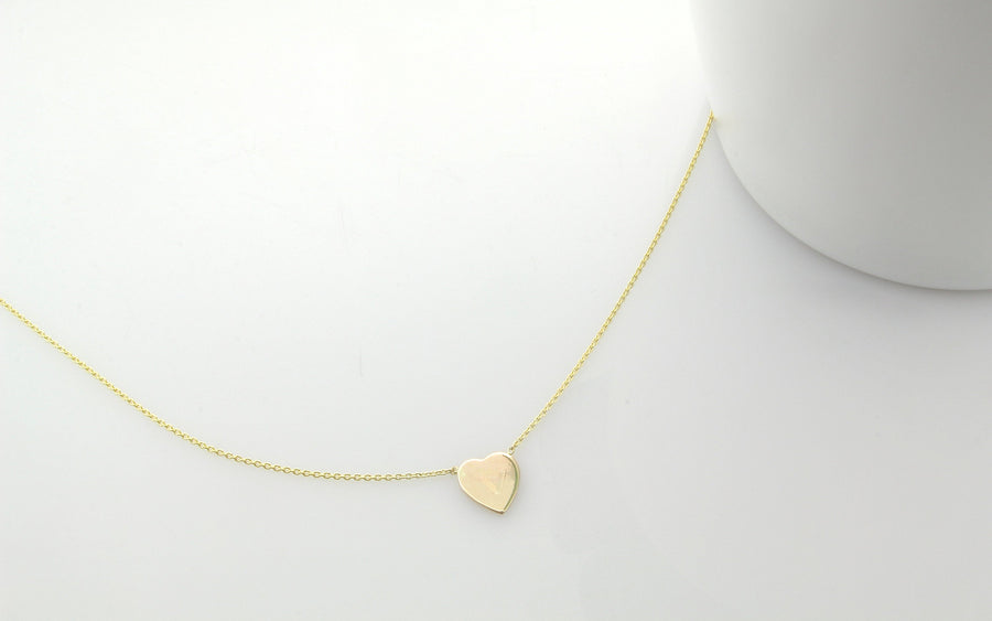 14K Gold Personalized Engraved Heart Necklace