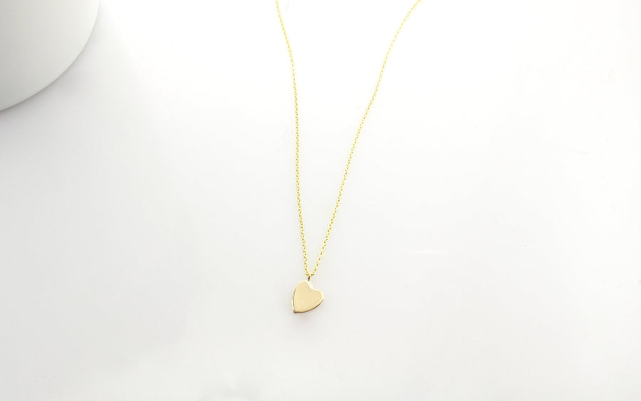 14K Gold Mini Heart Pendant Necklace