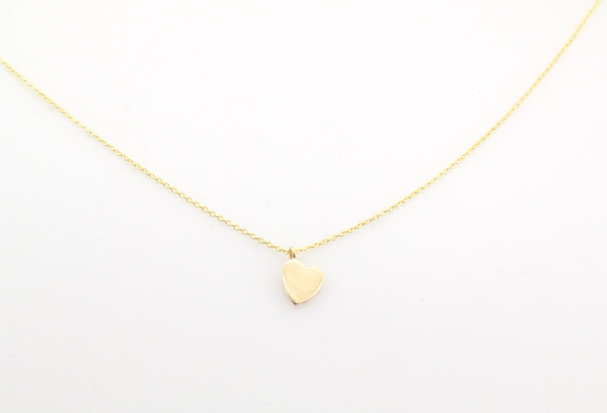 14K Gold Mini Heart Pendant Necklace – BrookeMicheleDesigns