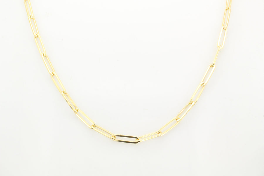 14K Gold 3.90MM X-Large Paperclip Link Chain Necklace