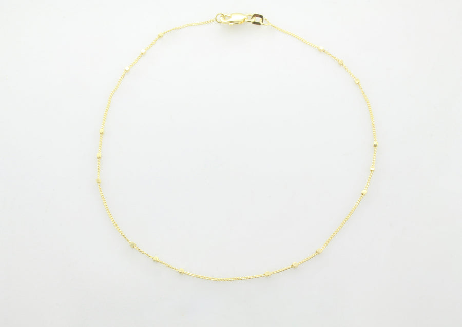 14K Gold Triple Cube Chain Anklet