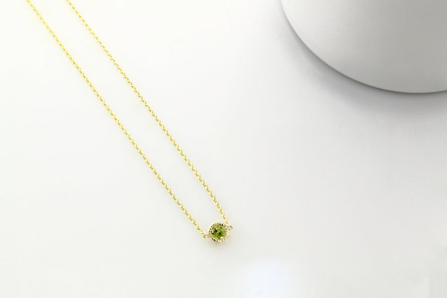 14k Gold Peridot Bezel Bracelet