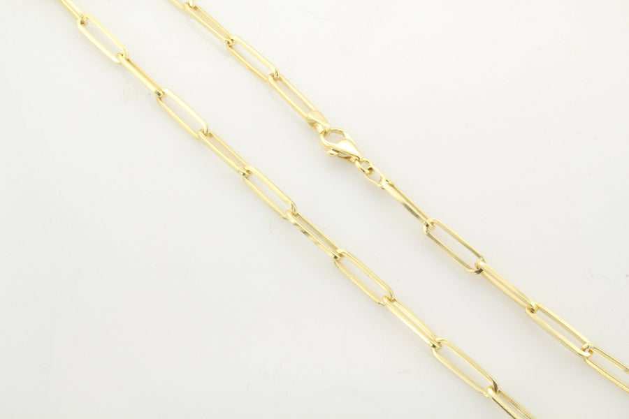 14K Gold 3.90MM X-Large Paperclip Link Chain Necklace