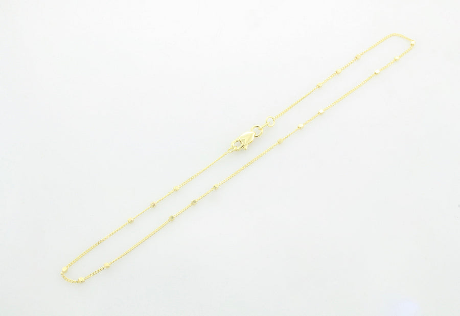 14K Gold Triple Cube Chain Anklet