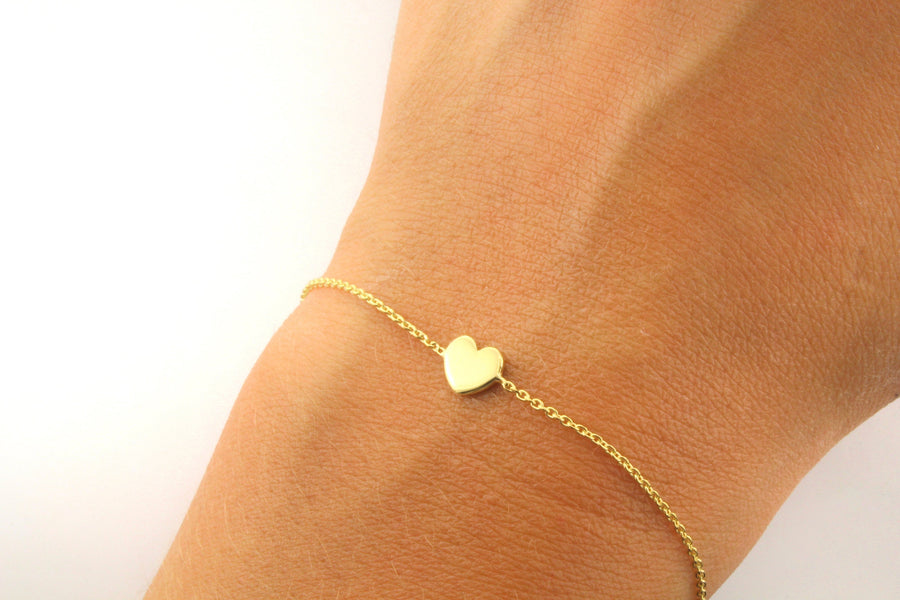 14K Gold Heart with Pink Cord Bracelet – Adriana Fine Jewelry