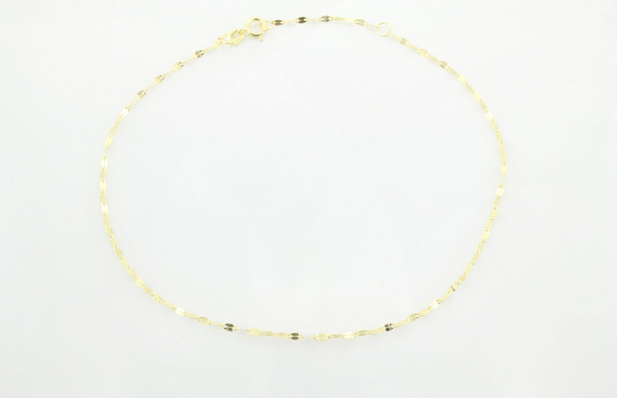 14K Gold Twisted Sparkle Chain Anklet