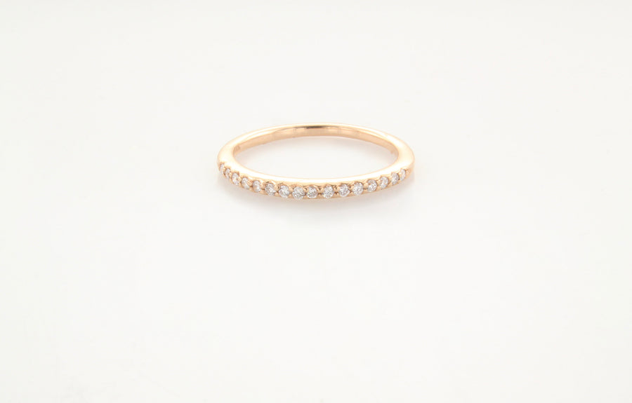 14K Gold Shared Prong Diamond Half Eternity Band