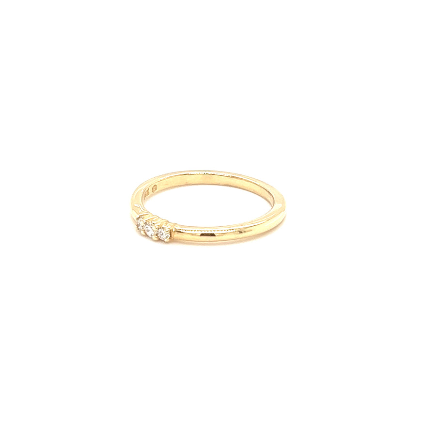 14K Gold Three Station Diamond Band