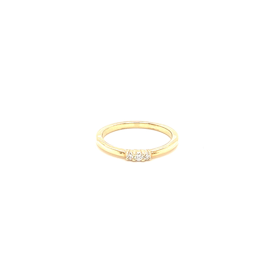 14K Gold Three Station Diamond Band